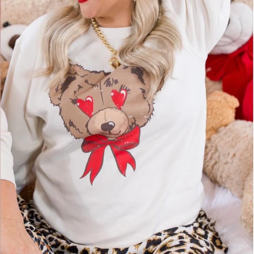 Living Fully Co. bear love you crew neck sweatshirt - XXXL